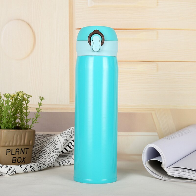 Termos portátiles de 500ml para botella de agua , frascos de vacío de acero inoxidable, tazas de café, té, hervidor turístico, taza térmica con tapas
