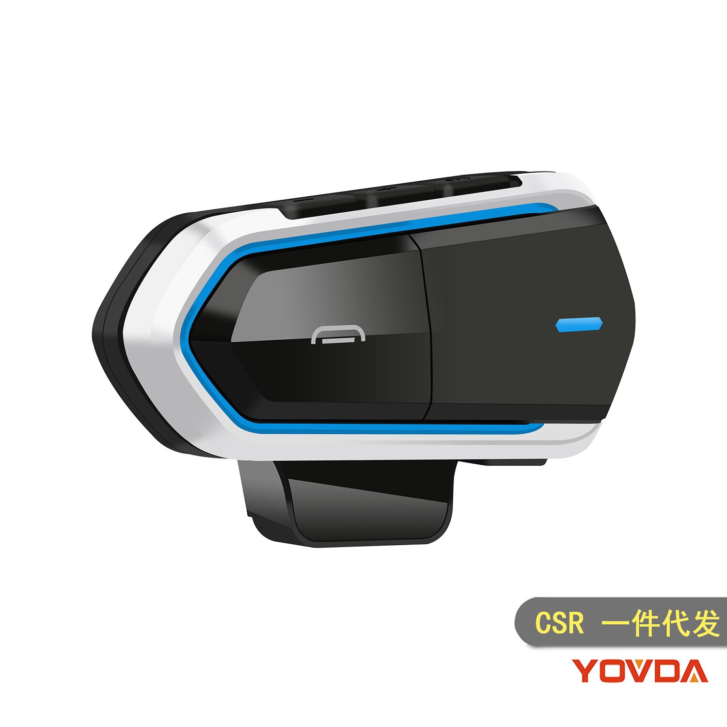 Motorcycle Helmet Bluetooth Headset IP54 Waterproof FM Radio Helmet Headset: Blue