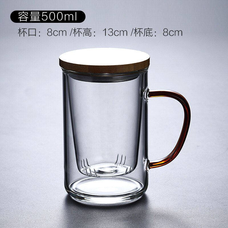 Glas Chinese Stijl Thee Mok Met Deksel Filter Koffie Kopjes Thee Set Mokken Bier Drinken Kantoor Mok Transparant Drinkware Glas cups Nieuw