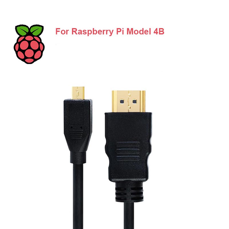 Raspberry Pi 4B Micro HDMI-compatible to HDMI-compatible Video Cable Support 4K Adapter Cord for Tablet HDTV Android