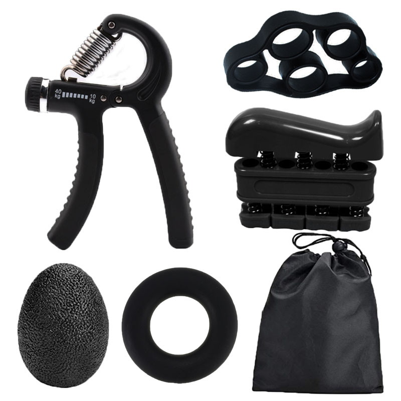 Juego de pinzas de entrenamiento para muñeca, expansor de dedo, ejercitador de mano, fortalecedor de antebrazo, equipo de ejercicio de potencia muscular: Negro