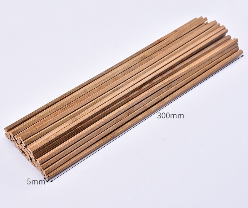 50 Pcs Round Bamboo Wooden Stick Rod Square Strip For Crafts Food Model Making For DIY Food Craft Useful Wood For Home DIY: B7