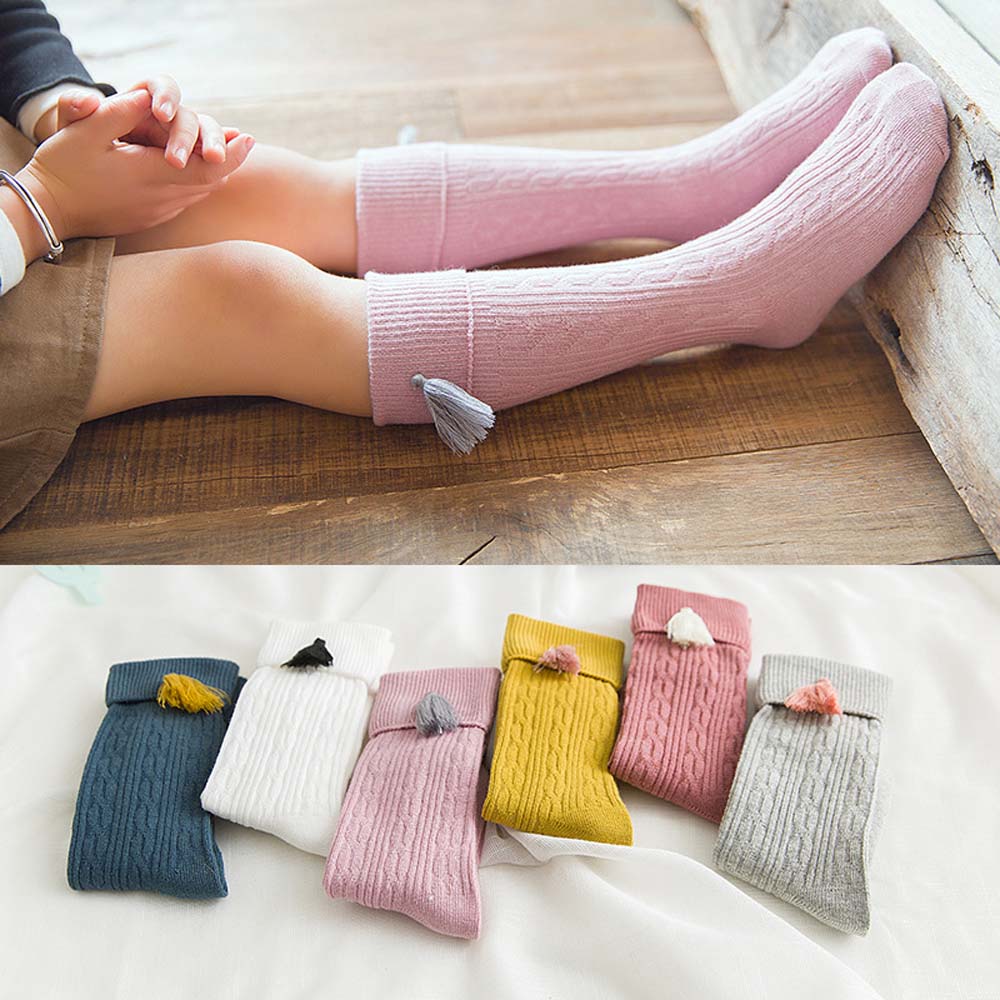 Bas bébé fille genou haut gland long tube jambières hiver automne côtelé princesse enfant en bas âge enfants rayé coton bas