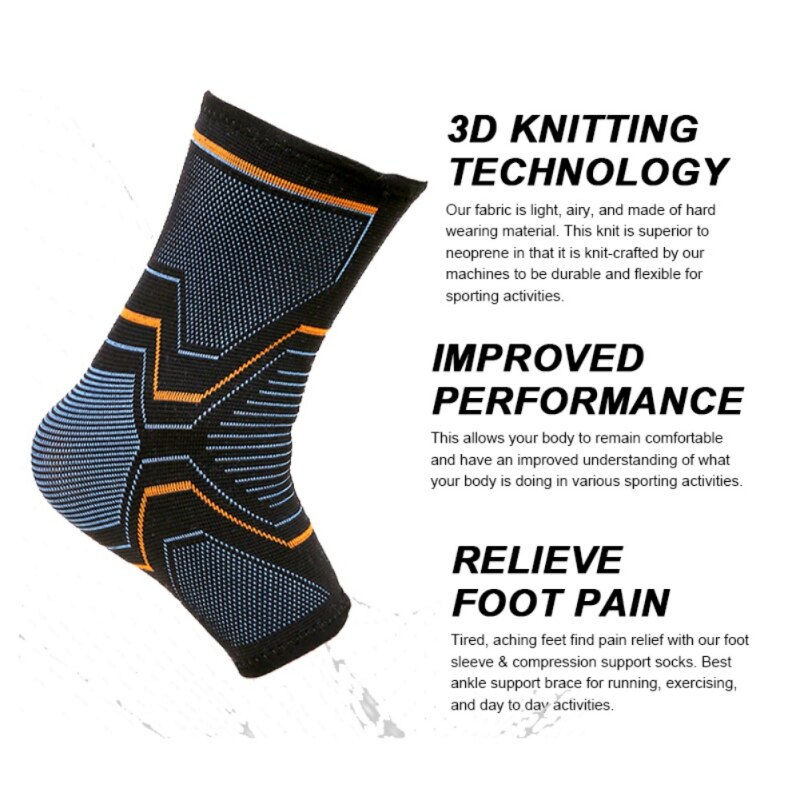 1Pcs Elastische Gebreide Sport Enkel Ondersteuning Brace Nylon Fietsen Yoga Basketbal Volleybal Unisex Voet Joint Enkel Protector