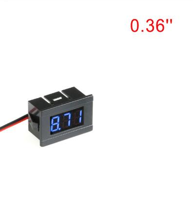 Mini Digitale Voltmeter Tester DC 4.5 V tot 30 V 2-Wire Mini LED Display Voltage Meter voor Testen auto Motorfiets Accu Auto: 0.36in Blue