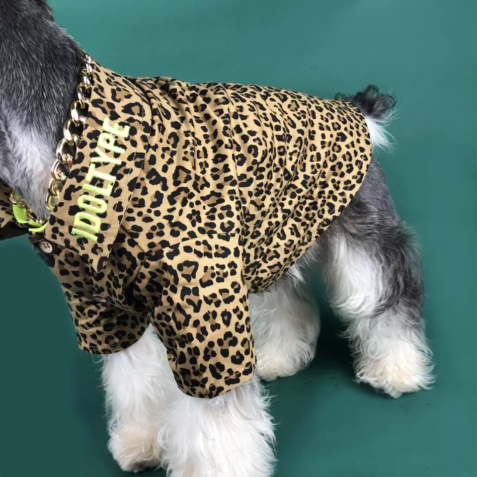 Mode Hond Luipaard Print Shirt Kleding Voor Kleine Medium Puppy Honden Kleding Jas Outdoor Kostuums Franse Bulldog YHC01