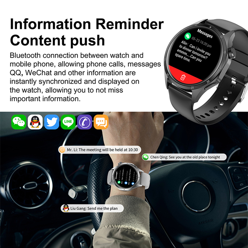 Dla HUAWEI GT4 sprytny zegarek mężczyźni 1,43-calowy ekran HD Tętno zdatność tor Bluetooth połączenie IP68 Wodoodporny sportowy smartwatch męnarty