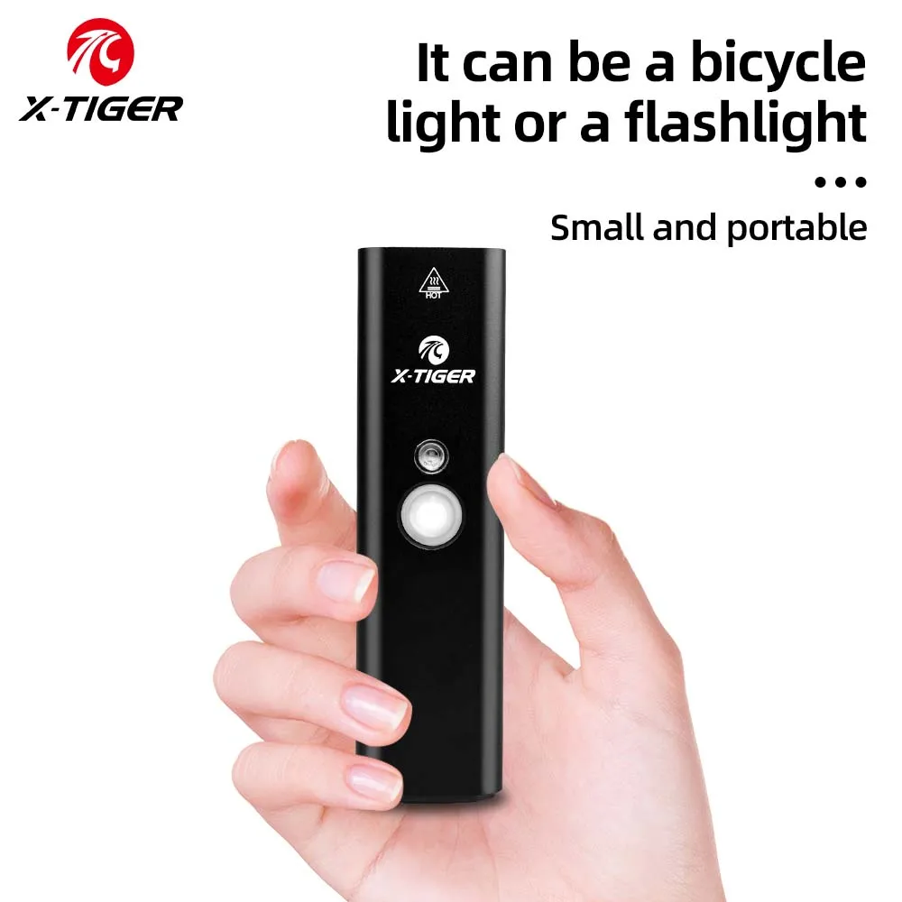X-Tiger Fahrradscheinwerfer, Fahrrad-Taschenlampe, tragbar, abnehmbar, wiederaufladbar, Aluminium, 1000 Lumen, für Reisen, Mountainbike, LED-Fahrradbeleuchtung