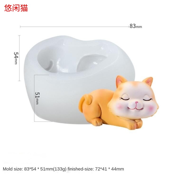 Forme di gatto 3D per candele stampi in silicone per artigianato stampo in resina 3d candela kit per candele fai-da-te stampi fatti a mano stampi in silicone: Mold-6