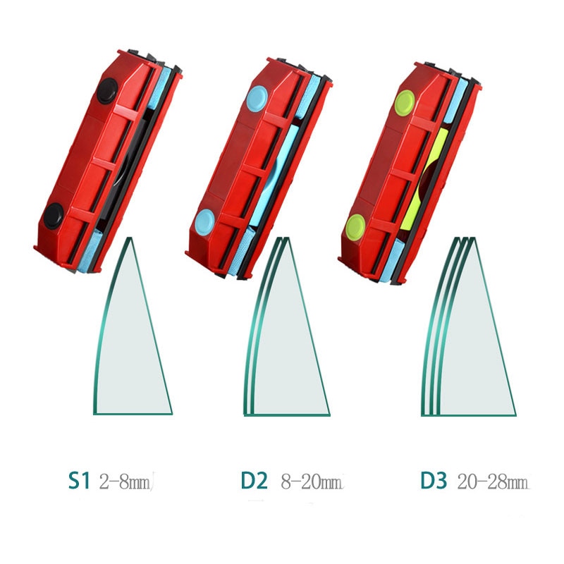 YJ Magnetic Window Cleaner 20-28mm Wide Clean Strong Magnetic Brush Window Glass Brush Glass Cleaning Tool with Rag