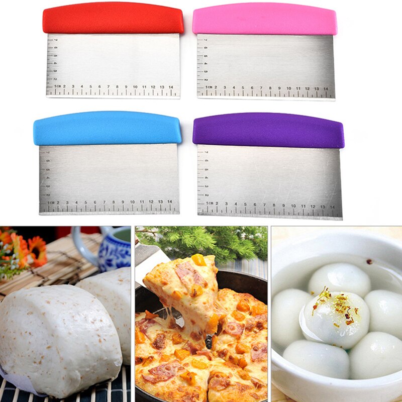 1Pcs Stainless Steel Metal Griddle Scraper Chopper - Great As Dough Cutter For Bread And Pizza Dough Baking Supplies
