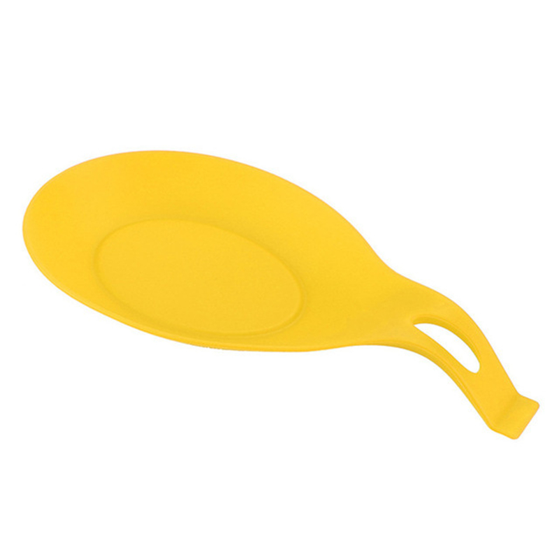 Accessoires de cuisine multi-usages cuillère repose-cuillère en Silicone de alimentaire Anti-brûlure cuillère mettre tapis, ustensiles de cuisine BBQ pique-nique 1 pièce: YELLOW