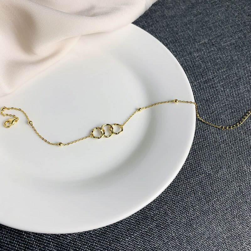 925 exquisite kleine runde fußkettchen aus sterlingsilber für damen, schlichter sommerlicher boho-schmuck