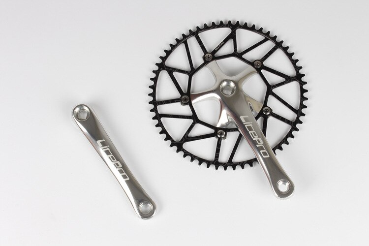 Litepro Bici Pieghevole 170 millimetri Guarnitura 130bcd Catena di Riciclaggio Della Bicicletta-anelli Manovella Set 50-58t: Silver set 58T