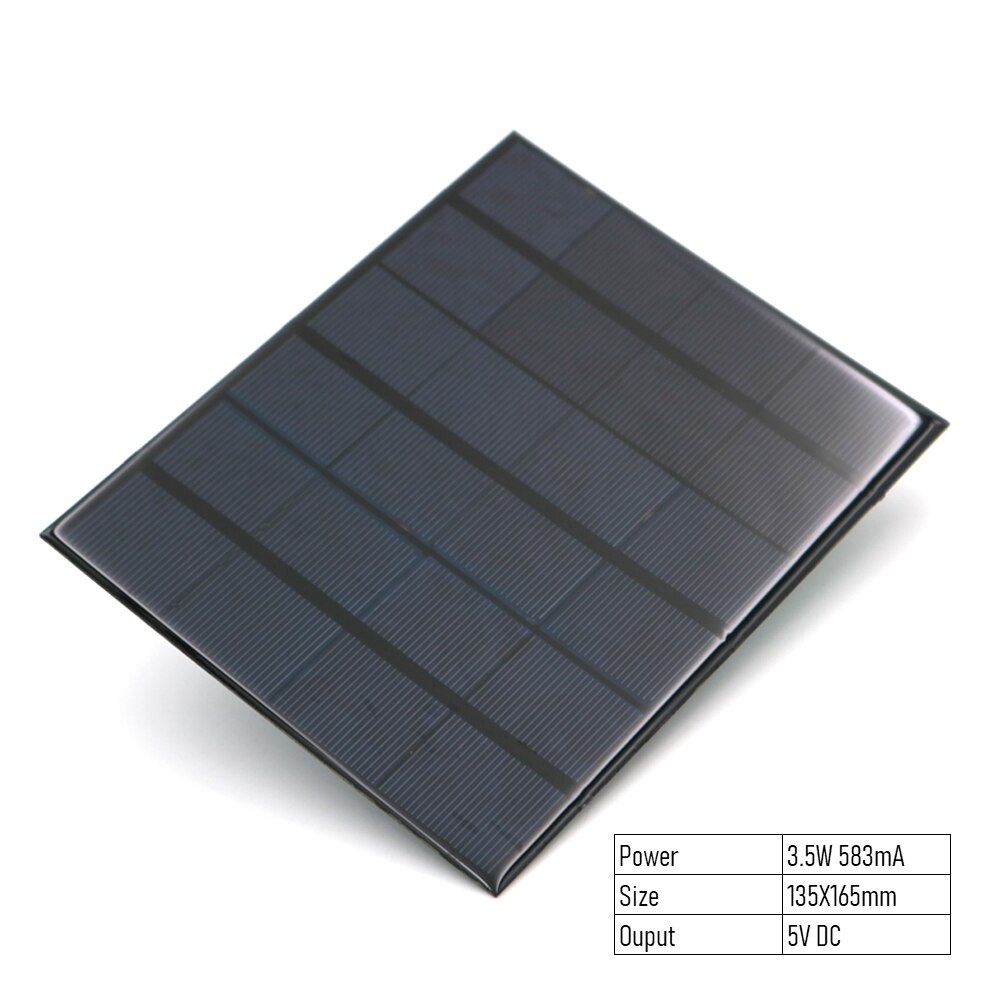 DC 5V Solar Charger with 5 V 2 A Charger Regulator Controller USB Solar Panel Mono Cell Module 3.7V 18650 Lipo Battery Connector: 3.5W