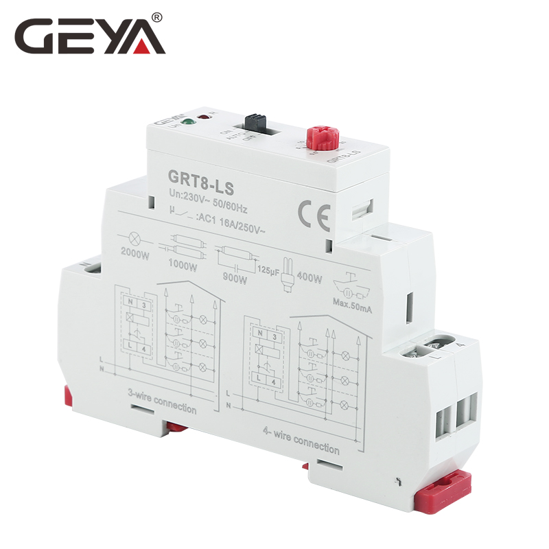 Grt 8- ls trappeur 230 vac 16a 0.5-20 min lys forsinkelse kontakt korridor switch geya
