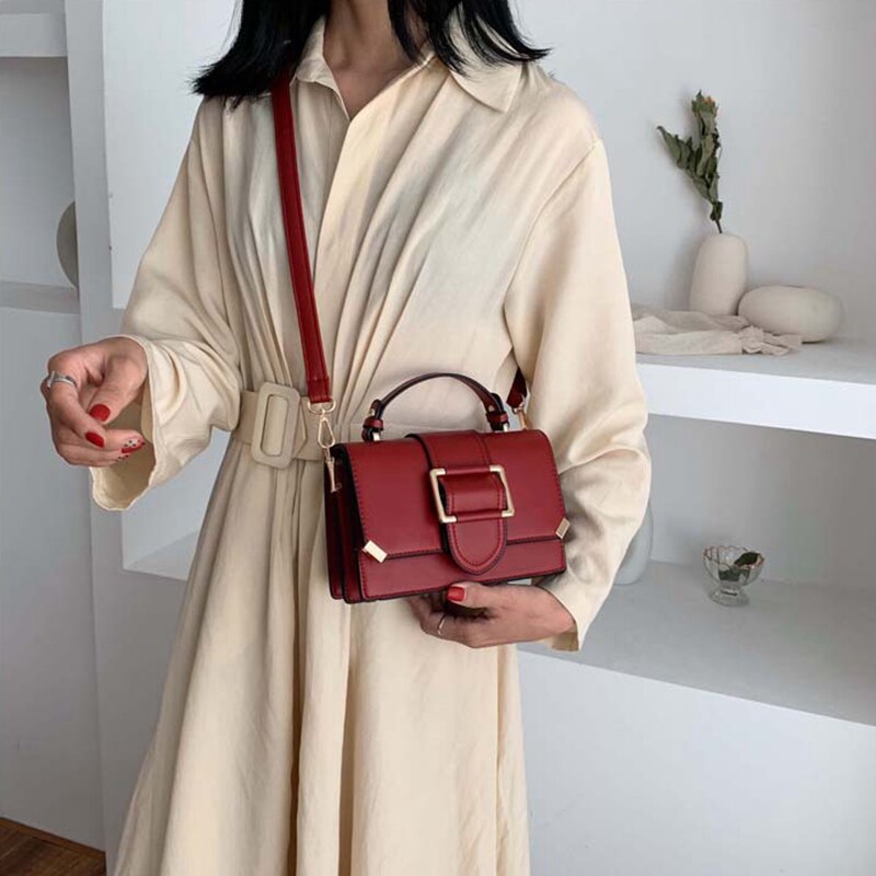 Woman Shoulder Bag PU Leather Youth Ladies Small Square Crossbody Bag Female Daily Messenger Bag Lady Handbags