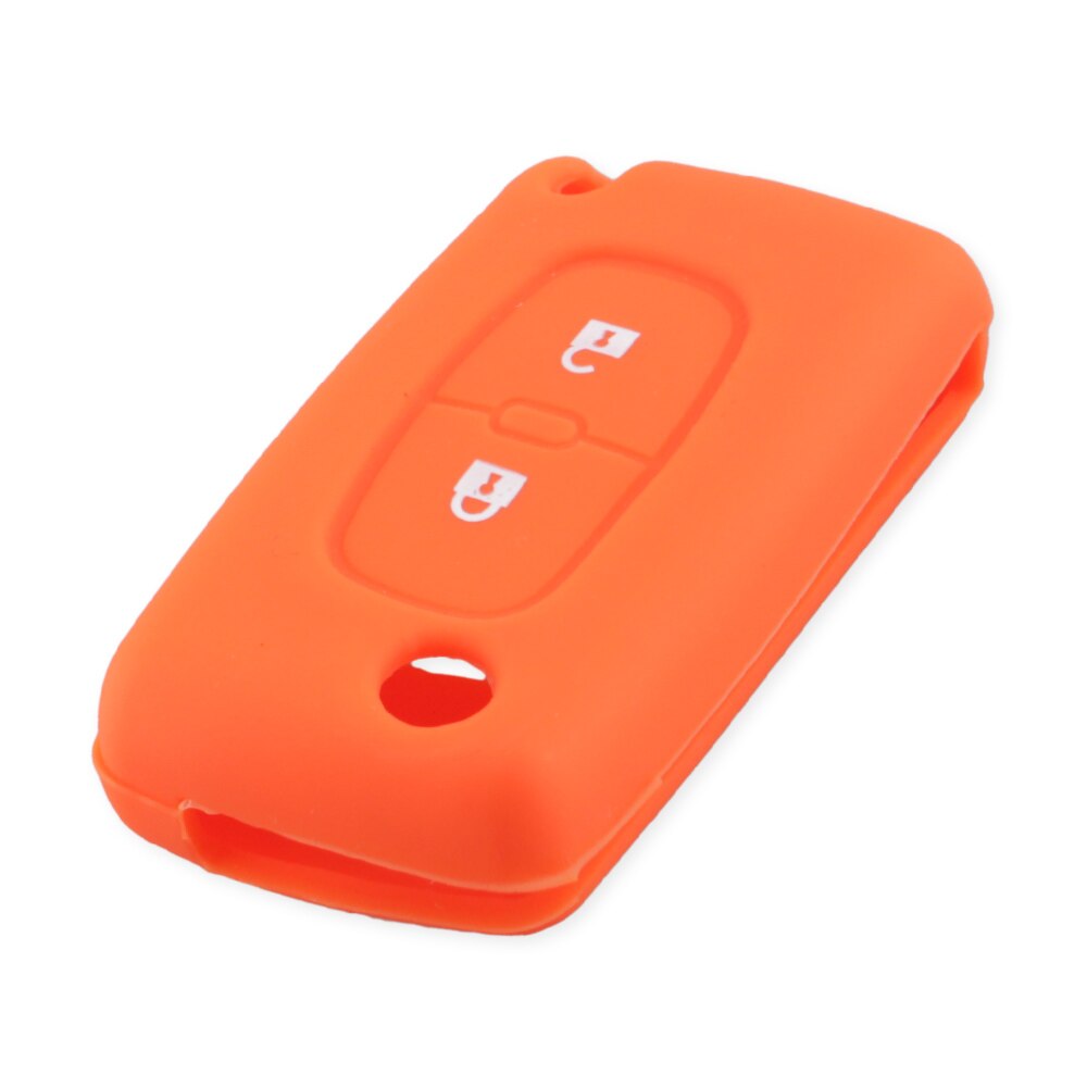 KEYYOU-funda de silicona con 2 botones para mando a distancia, funda para llave de coche, para Peugeot 206, 207, 307, 308, 407, 607, Citroen C3, C4, C4L, C5, C6