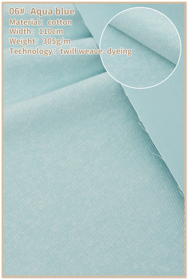 Japan Imports Pure Cotton Drill Pure Color Thick Twill Cloth Fabric Fabric Home Clothing Hand DIY Bag: 06