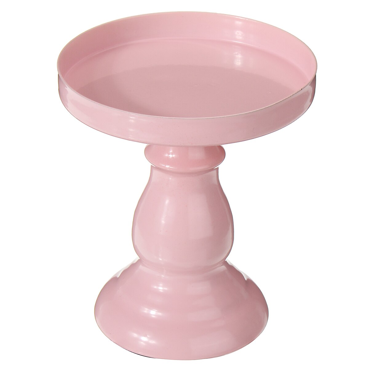 8Cm Ronde Metalen Cake Stand Tray Bruiloft Cupcake Dessert Display Houder Rack Taart Tools Bakvormen Keuken Accessoires: Roze