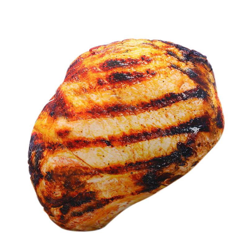 1PC Artificial Food Plush Doll Pillow Funny Fish Chicken Leg Novelty Plush Toy Office Artificial Food Barbecue Pillow: Z