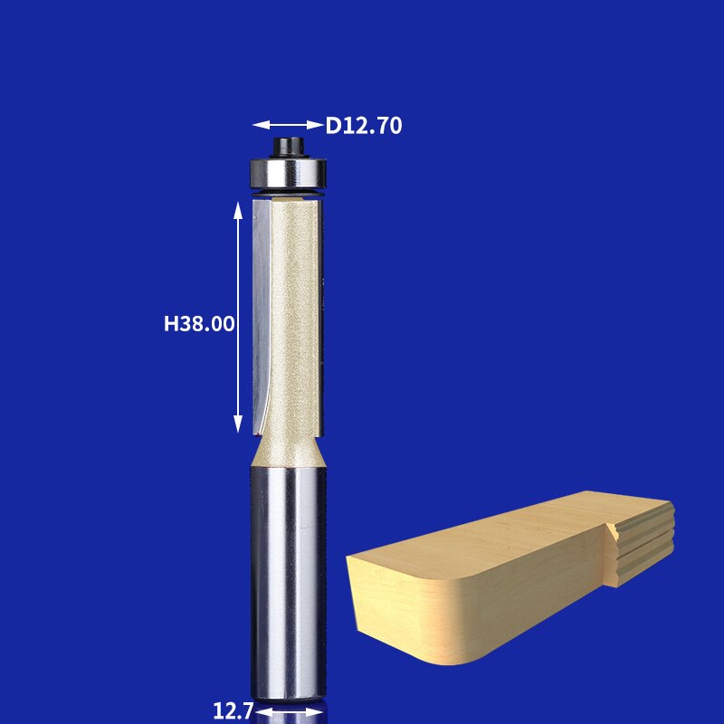 1 PCS, CNC houtbewerking router bit, Trimmen frees, hout, MDF, 2 fluiten rechte frees, trimmer graveren bit, multiplex: 12.7x12.7x38