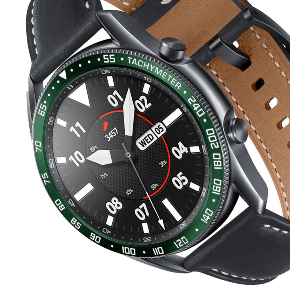 45mm smart ur cover til samsung galaxy watch 3 bezel ring anti-ridse stål bezel ring selvklæbende cover ur tilbehør
