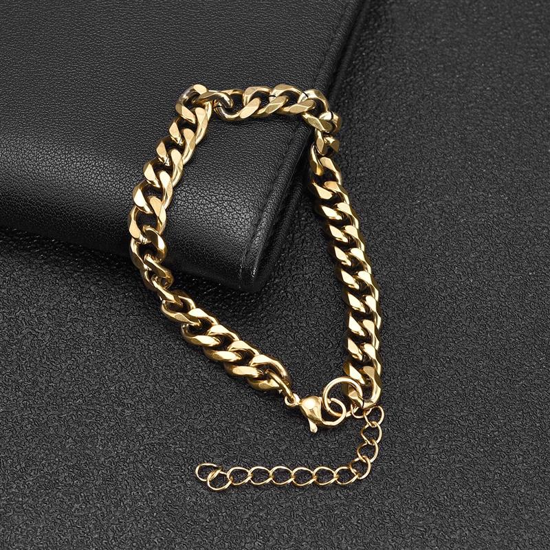 Mode Cubaanse Ketting Armband Voor Mannen Vrouwen 316L Rvs Mannelijke Sieraden Armbanden Met Extender Verstelbare Bangle