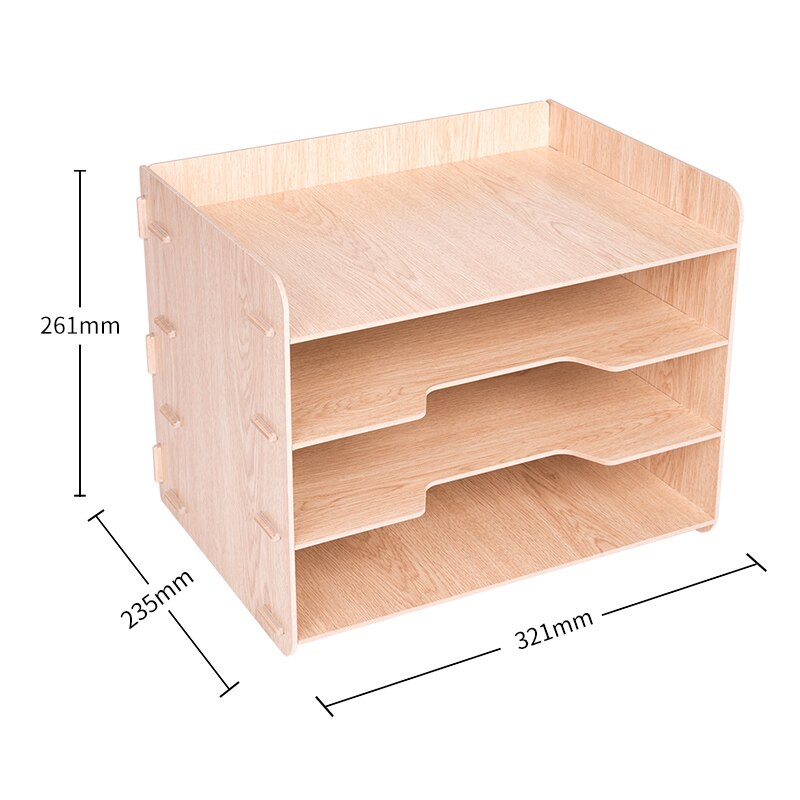 Desktop Wooden DIY Document Tray Multifunction Pen Pencil File Holder Storage Box Office Desk Organizer School Supplies 79260: 79213