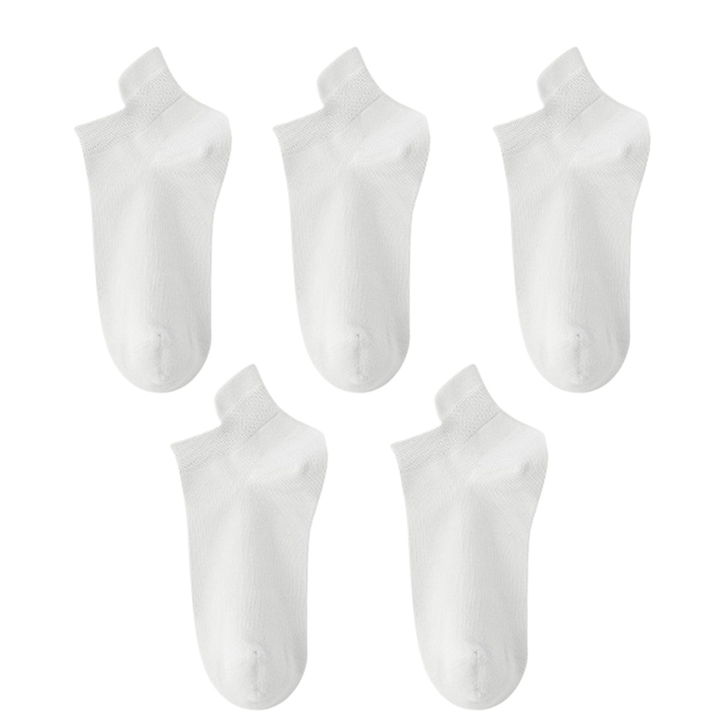 10pieces=5 Pairs Women Socks Casual Breathable Ankle Sock Summer Low Cut Cotton Thin Short Elastic Sox calcetines: Beige