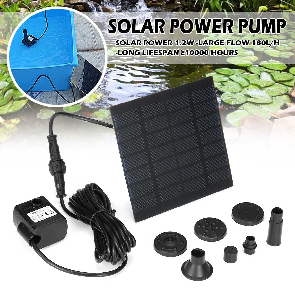 Aurinkopumppu aurinkoenergia vesipumppu lammikoihin puutarhan suihkulähde upotettava pumppu kalasäiliö puutarhakoristelu