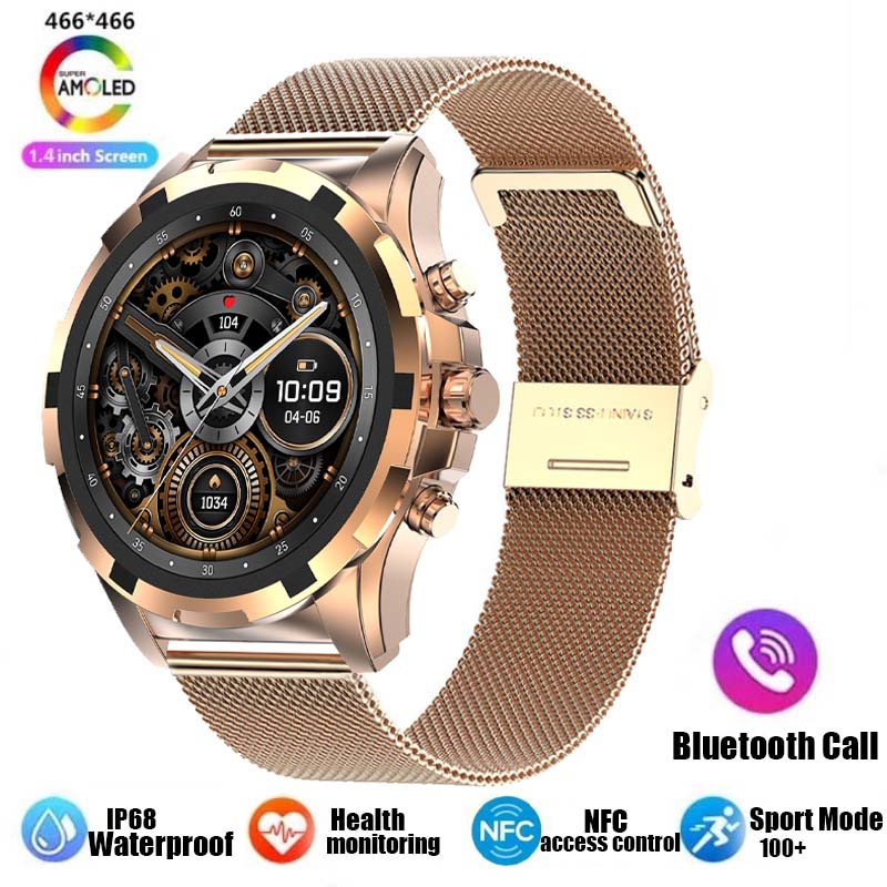 Huawei-Xiaomi Smartwatch pour homme, appel Bluetooth, 2024 "AMOLED, écran HD 1.43*466, étanche IP67, batterie, NDavid, , 466: Argent