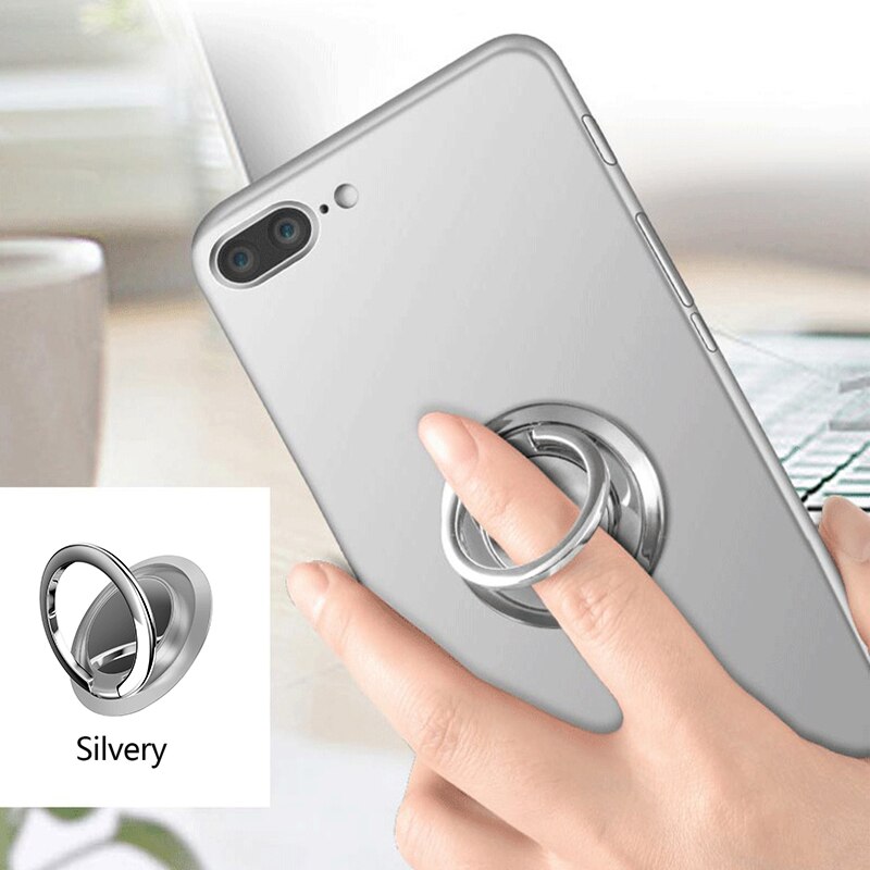 Biltelefonholder til iphone xs max xiaomi 360 ° fingerring mobiltelefonholder stativ magnetisk bil metallgrep biltilbehør