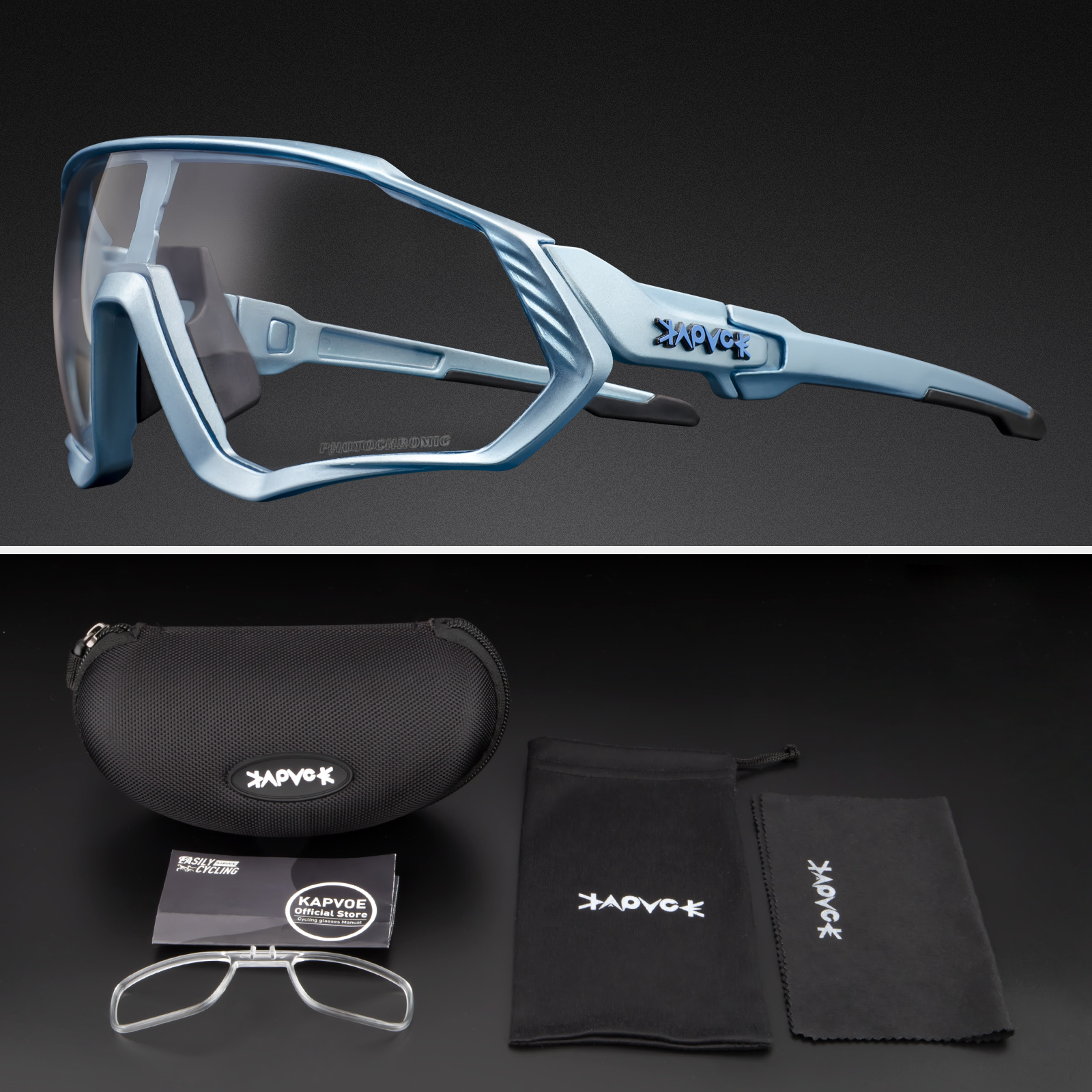 Kapvoe photochromique sport cyclisme lunettes pour hommes femmes vtt montagne route lunettes de vélo cyclisme lunettes de soleil Oculos Ciclismo: YELLOW