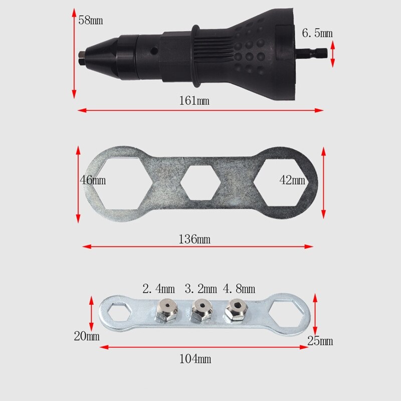 Electric Riveting Nut Adapter Insert Cordless Riveting Power Drill Tool Kit