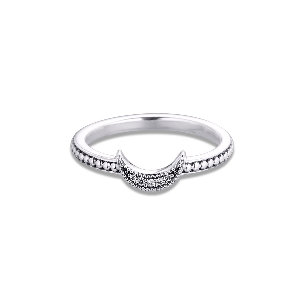 CKK anello mezzaluna luna anelli di perline per donna uomo anelli Mujer gioielli in argento Sterling 925 Aneis Hombre da sposa
