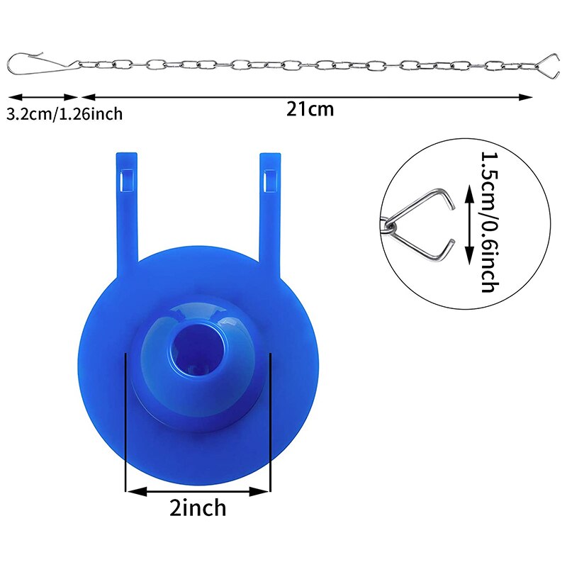 Toilet Flappers Replacement Universal Rubber Toilet Bowl Flapper with 4 Pieces Flapper Chains Replacement