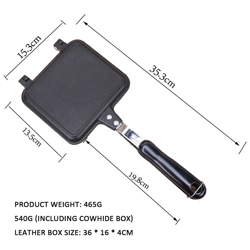 Pans Flat Bottom Double-sided Frying Pan Heat-resistant Bread Toast Baking Pan Household Non-stick Sandwich Frying Pan