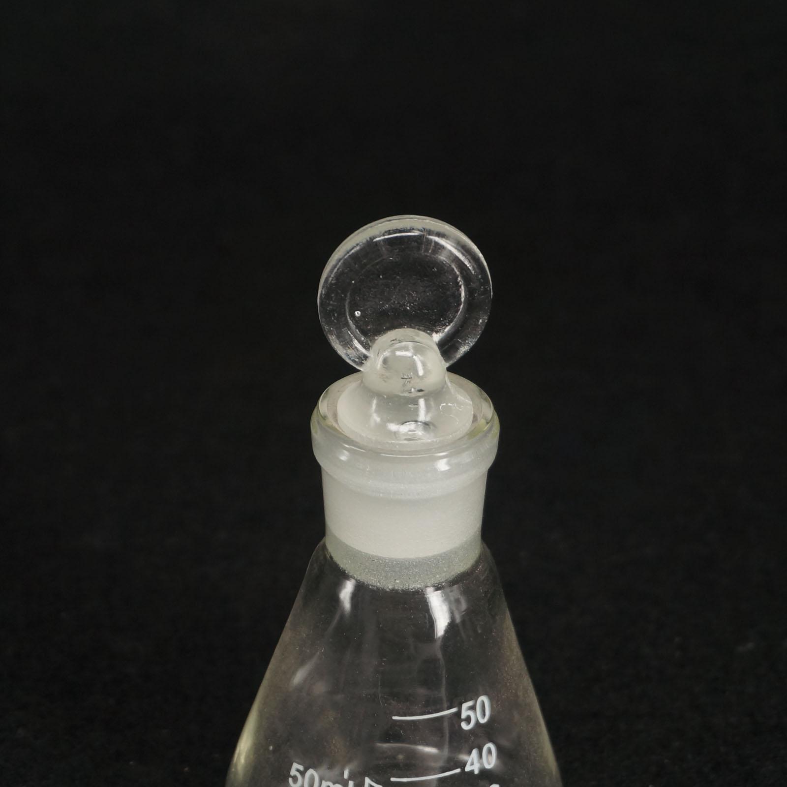 50ml Lab Borosilicate Glass Erlenmeyer Conical Flask with Ground-in Stopper