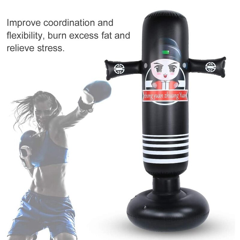 Inflatable Kids Punching Bag Inflatable Boxing Punching Bag for Practicing Karate Taekwondo MMA Relieve Pent Up Energy