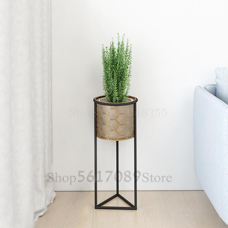 Europæisk smedejern blomsterhylde gryde rack stue interiør moderne minimalistisk hjem nordiske plante stativer: 60cm