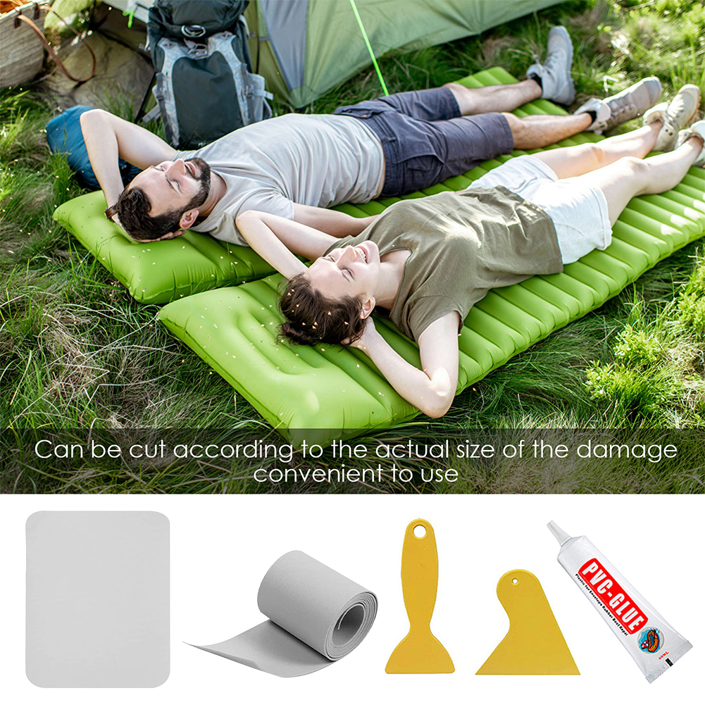 5Pcs/Set Boat Repair Patches with Glue PVC Inflatable Boat Patches Waterproof Air Beds Repair Patches Kayak Repair Kit