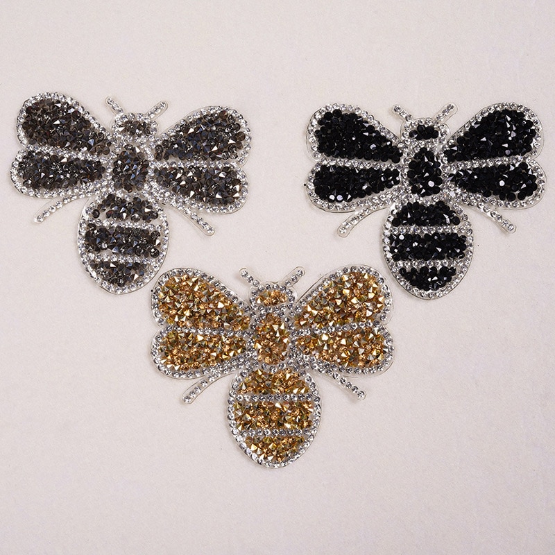 Prachtige Strass Patches Applicaties Voor Kleding Mooie Bee Decor Voor Kids T-shirts DIY Iron Sticker Voor Kleding