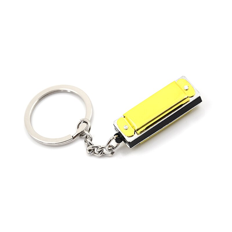 3.6 * 1.2 * 0.8cm 1 * Keychain Harmonic Harmonica Mini 4 Holes 8 Tone Harmonica Keychain Key