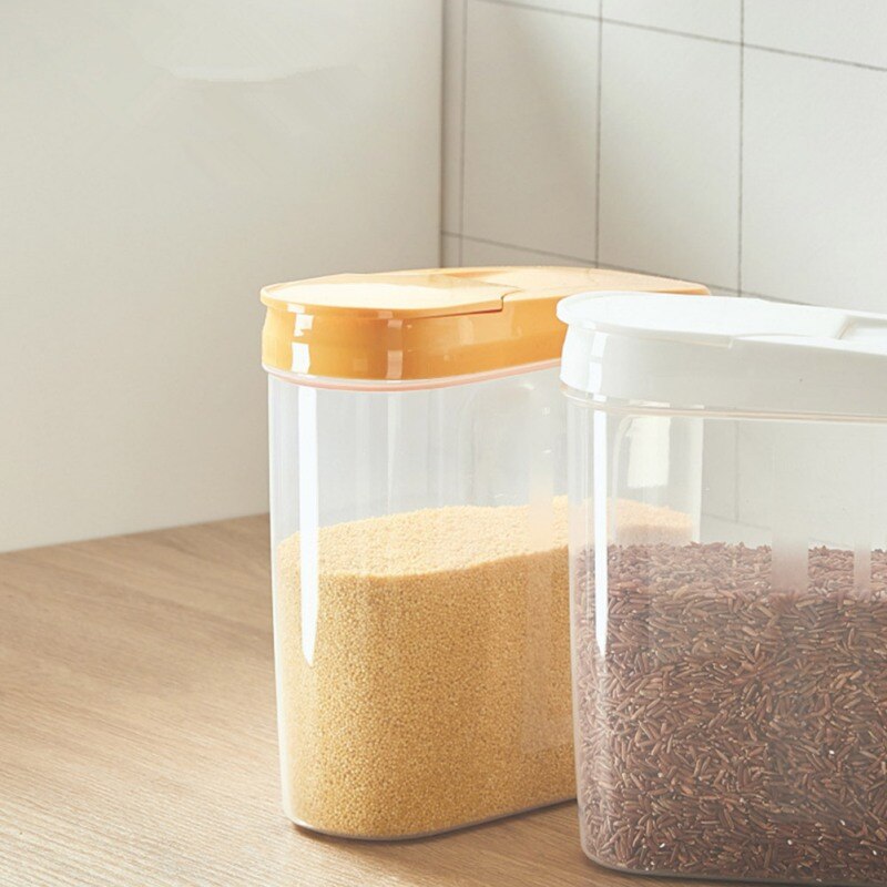 Plast snäppförseglade burkar genomskinlig matburk kök spannmål förvaringsbox torkad frukt lagringstank