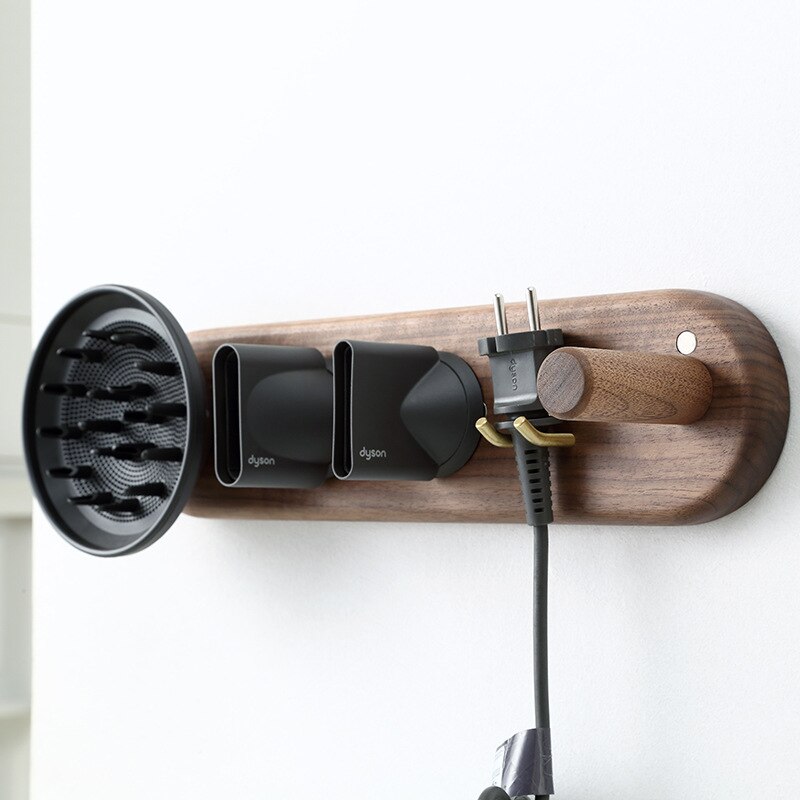 Wall Mount Föhn Houder Voor Dyson Supersonic Föhn Walnoot Beukenhout Föhn Beugel Badkamer Accessoires Rack