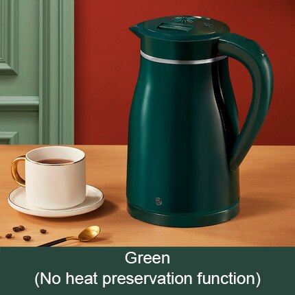 DMWD-hervidor de agua eléctrico de acero inoxidable para el hogar, tetera de té con apagado automático, calentamiento rápido, 1.7L: Basis Green