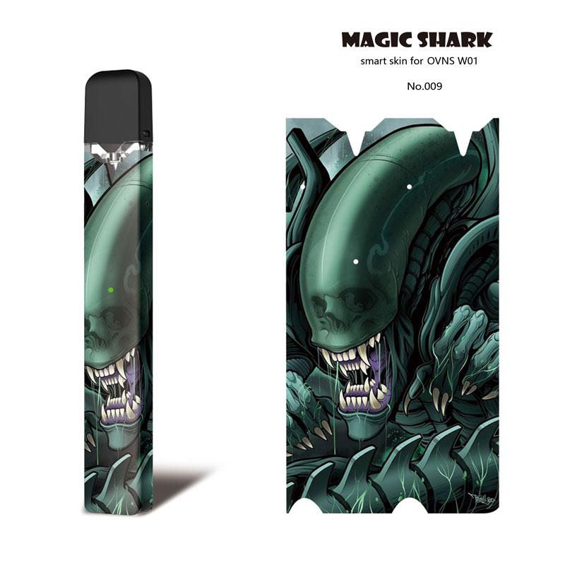 Magic Shark Monsters Cat Fish Dog Pirate Skull Stereo PVC Ultra Thin Film Cover Pod Case Sticker For OVNS W01: 009