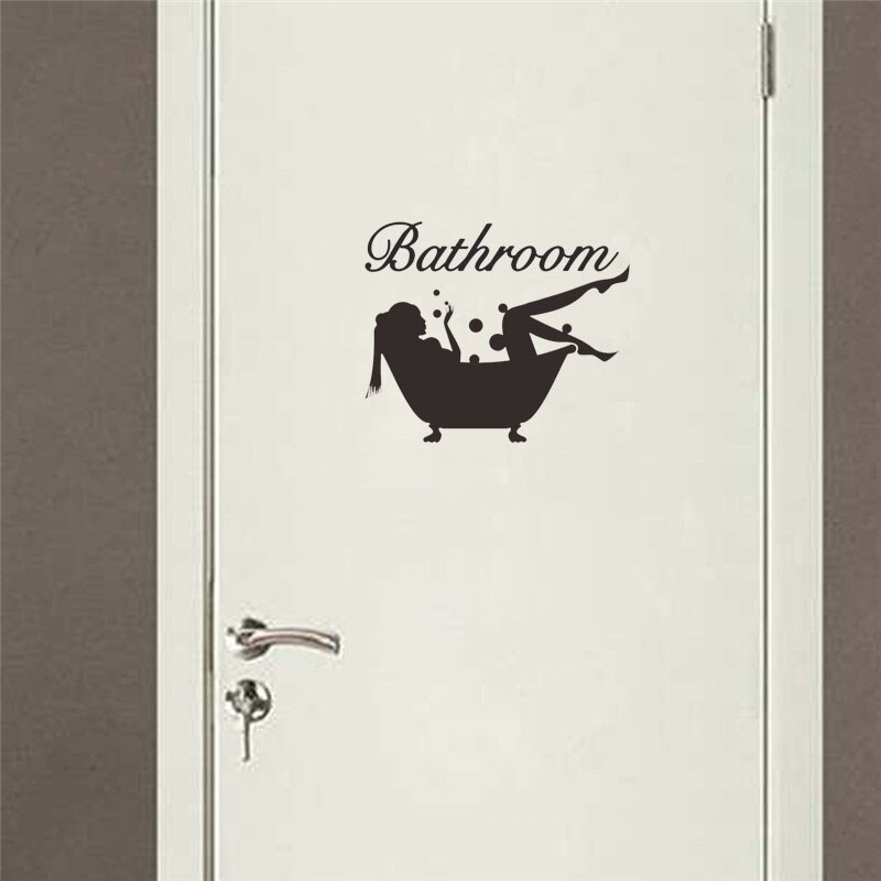 Toilet Entrance Sign Door Sticker For bathroom accessories Public Place Home Decoration Pattern Wall Decals Mural Art: VA3172N