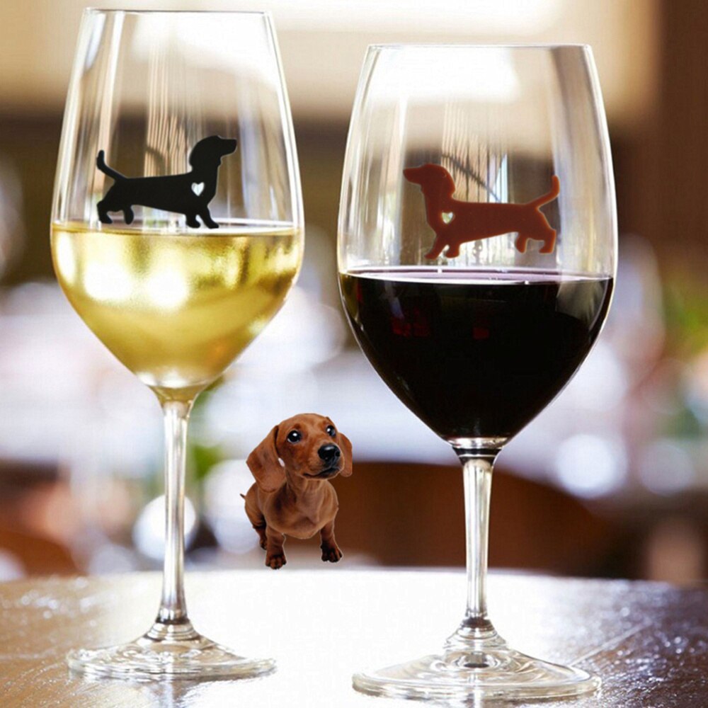 12 stk silikone vinglas markører kat og grav form vin identifikator drikkekop tegn
